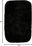 Garland Rug Luxury Ultra Plush Washable Bathroom Bath Rug Black 24 in. x 40 in.