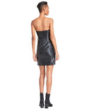 GUESS Womens Sleeveless Faux Leather Tanya Strapless Mini Dress Jet Black 10