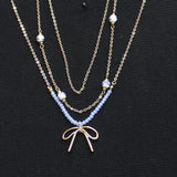 Erica Lyons Chain Necklaces Gold / Blue Multi 16" + 3" 17" + 3" 18" + 3"