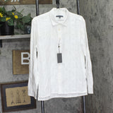 John Varvatos Mens Oversized Fit Textured Shirt Button Up W989F25-93MA White S