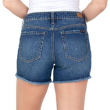 Seven7 Women's Denim Frayed Hem Slim Fit Weekend Short MY3324GL Gloss Blue 6
