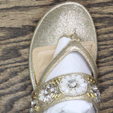 Kenneth Cole Reaction Women's Pepea Cross Glam Sandals RLF0039MT Soft Gold 5M