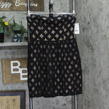 Jump Apparel Juniors Bandeau Lattice-Lace Fit & Flare Dress Black / Nude M
