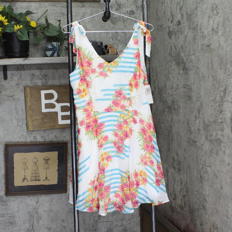 City Studios Juniors Floral-Print Fit & Flare Dress White Multi 13