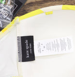 Kate Spade Womens Tie-Front Bikini Top Bandeau Swim White / Yellow / Green S