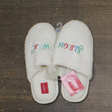 Wondershop Women's "Sleigh What?" Scuff Slippers 91651326 White L (9-10)