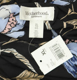 Motherhood Maternity Faux Wrap Elbow Sleeve Maternity Dress Black Floral XL