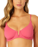 Anne Cole Womens V Wire Elongated Underwire Bikini Swim Top Pink Glow 34C / 36B