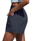 Cupshe Womens Elastic Waist Loose Leg Shorts Navy Blue S