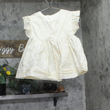 Aqua Womens Crop Cotton Cropped Babydoll Poplin Flutter Top Ivory Off White XS