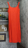 Sam & Jess Womens Sleeveless V Neck Ruched Straps Tank Maxi Dress Lobster Red M