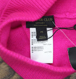 Charter Club Womens 100% Cashmere Cuffed Beanie 100160260HT Fierce Pink