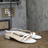 Easy Spirit Glenni Block Heel Strappy Sandals SEGLENNI White Leather 9.5W