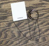 Express Sculpted Teardrop Pendant on Dainty Chain Necklace Black 16'' + 3''