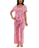 Roudelain Womens Valentine's Fairytale Pajama Shirt Top EJJE319M Cowgirl Pink L