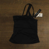 La Blanca Womens Standard One Shoulder Keyhole Tankini Swimsuit Top Black 4