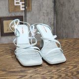 Steve Madden Women's Blessing Strappy Heels Sandals Shoes Light Blue 10M