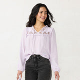 Lc Lauren Conrad Women's Ruffle Puff-Sleeve Blouse WL24W002RS1