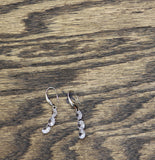 Dangly Drop Round Cut Crystal Shepherd Hook Earrings Silver Gray / Clear
