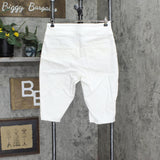 DG2 Womens Classic Stretch Pull-On Bermuda Short. 697721 697721 Ivory White M