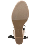 On 34th Melindaa Platform Espadrille Pump Wedge Ankle Wrap Sandals Black 6M