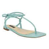 Nine West Womens Ankle Wrap Thong Sandals Light Blue 11M