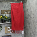 Style & Co. Womens Solid Patchwork Weave Fringe Scarf SC9542502 Red
