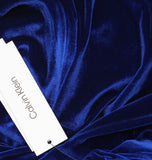 Calvin Klein Womens Velvet Bar Wrap Dress CD4V132R Saphire Blue 12