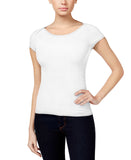 Polly & Esther Juniors Solid Scoop-Neck Skimmer Top White XL