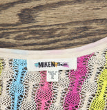 Miken Womens Crochet Swim Dress Cover Up Pink Multi XL