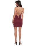 GUESS Womens Kandy Crystal Halter Strap Open Back Mini Dress D5RK41K3PP0 Red 0