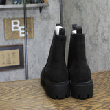 Journee Collection Womens Faux Suede Chelsea Boots Black 8M