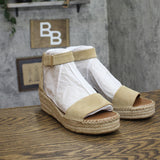 Franco Sarto Womens Pela Suede Wedge Platform Sandals Sandstone Brown 10M