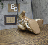 Easy Street Womens Sol Heeled Sandal Heels SOL Champagne Gold 8.5W