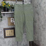 JM Collection Women's Pants Short Slim Stretch Olive Sprig Green L Short