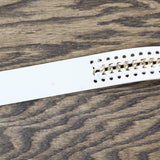 INC International Concepts Womens Chain Link Faux Leather Belt White M