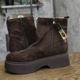 Wild Fable Honor Combat Platform Boots Faux Suede 94568515 Dark Brown 11M