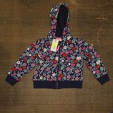 Epic Threads Floral Print Knit French Terry Full Zip Jacket Medieval Blue 4T