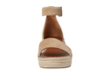 Franco Sarto Womens Pela Suede Wedge Platform Sandals Sandstone Brown 10M