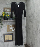 Ny Collection Womens Petites Matte Jersey Belted Jumpsuit YQIU0013