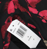 Sam & Jess Womens Off-the-Shoulder Floral Tie-Hem Top Rich Black / Red M