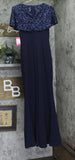 Vince Camuto Womens Crepe Trumpet Sequin-Cape Dress Gown VC2M3344 Navy Blue 2