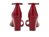 Naturalizer Womens Textured Faux Leather Heidi Block Heels Heartflame Red 8W