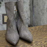 A New Day Womens Cassidy Rhinestone Ankle Boots 91636630 Silver Gray 11M