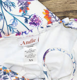 Andie The Amalfi One Piece Scoop Neck Swimsuit Botanical Floral White Multi XS