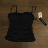 La Blanca Womens Island Goddess Ruffled Bandeau Tankini Swimsuit Top Black 6