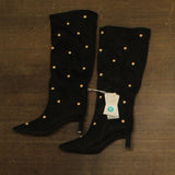 A New Day Studded Faux Suede Mid-Calf Boots with Cone Heel 94568943 Jet Black 8M