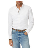 John Varvatos Mens Oversized Fit Textured Shirt Button Up W989F25-93MA White S