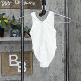 Vintage 4-Pack USA Made Youth Girls Lined Romper Leotard White 5