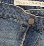 Tinseltown High-Rise Ripped Mom Jeans MYB028774BP Arctic Wash Blue 18W